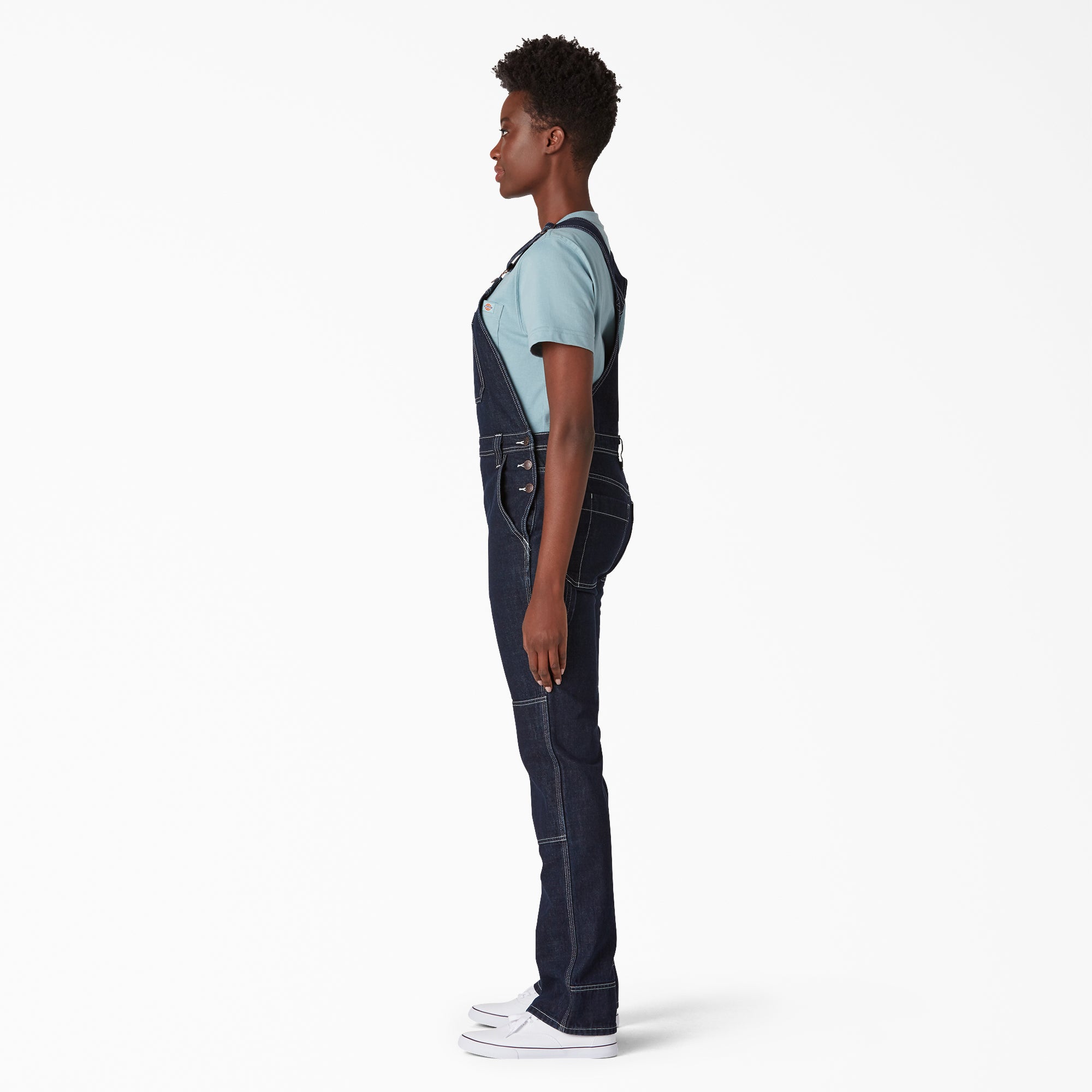 "Women's Denim Double Knee Bib Overalls"