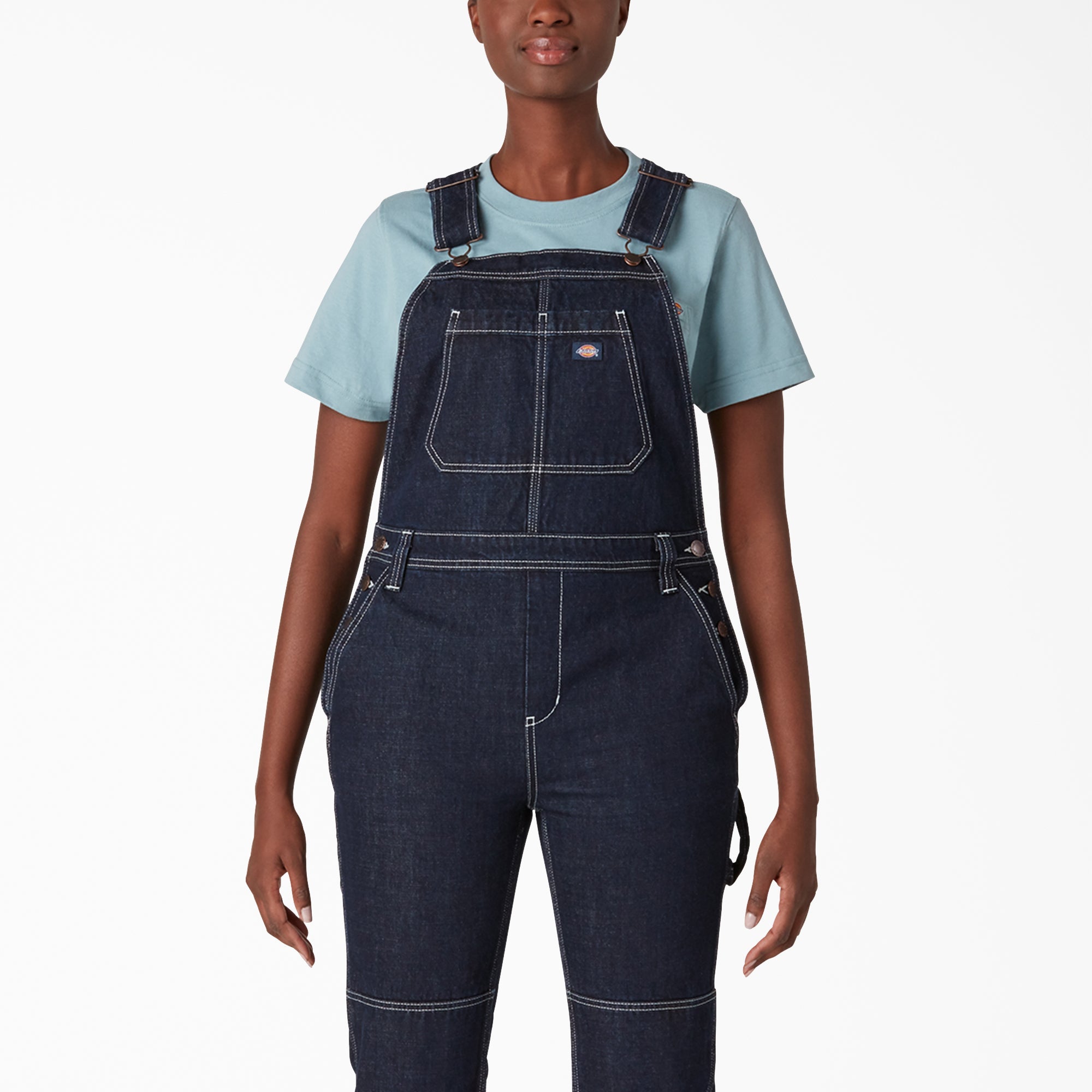 "Women's Denim Double Knee Bib Overalls"