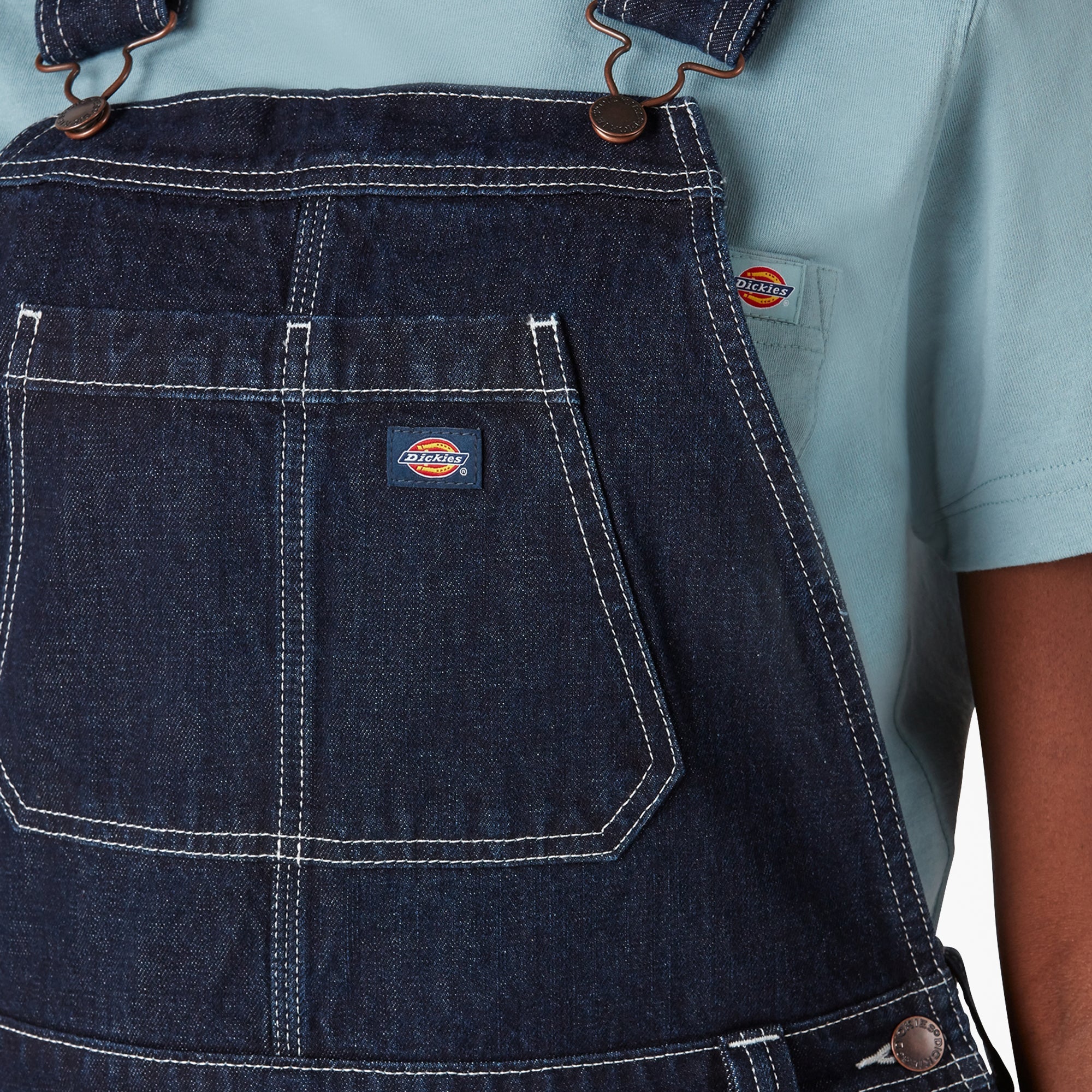 "Women's Denim Double Knee Bib Overalls"