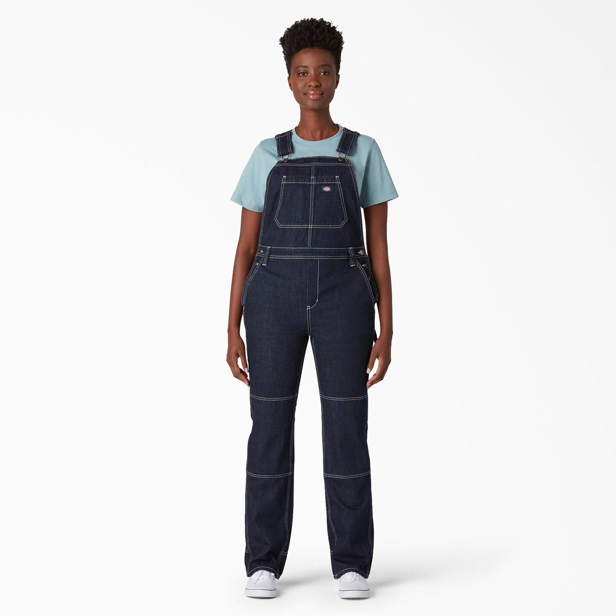 "Women's Denim Double Knee Bib Overalls"