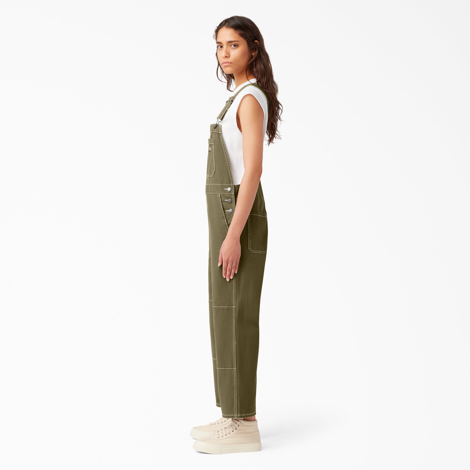 "Women's Cropped Carpenter Bib Overalls"