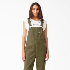 "Women's Cropped Carpenter Bib Overalls"
