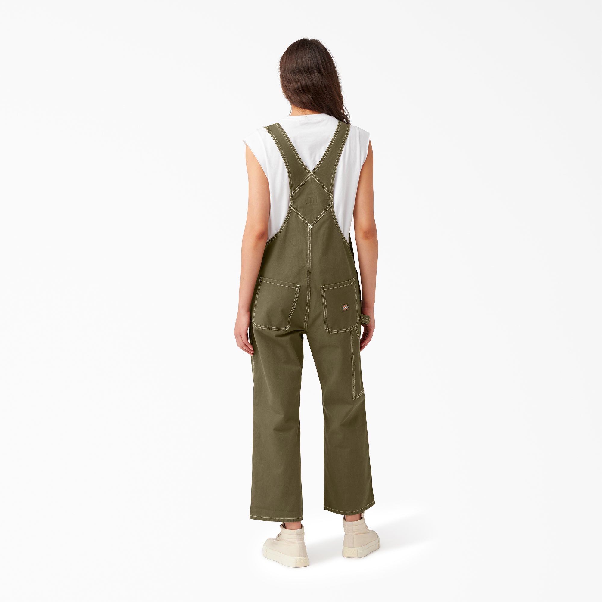 "Women's Cropped Carpenter Bib Overalls"
