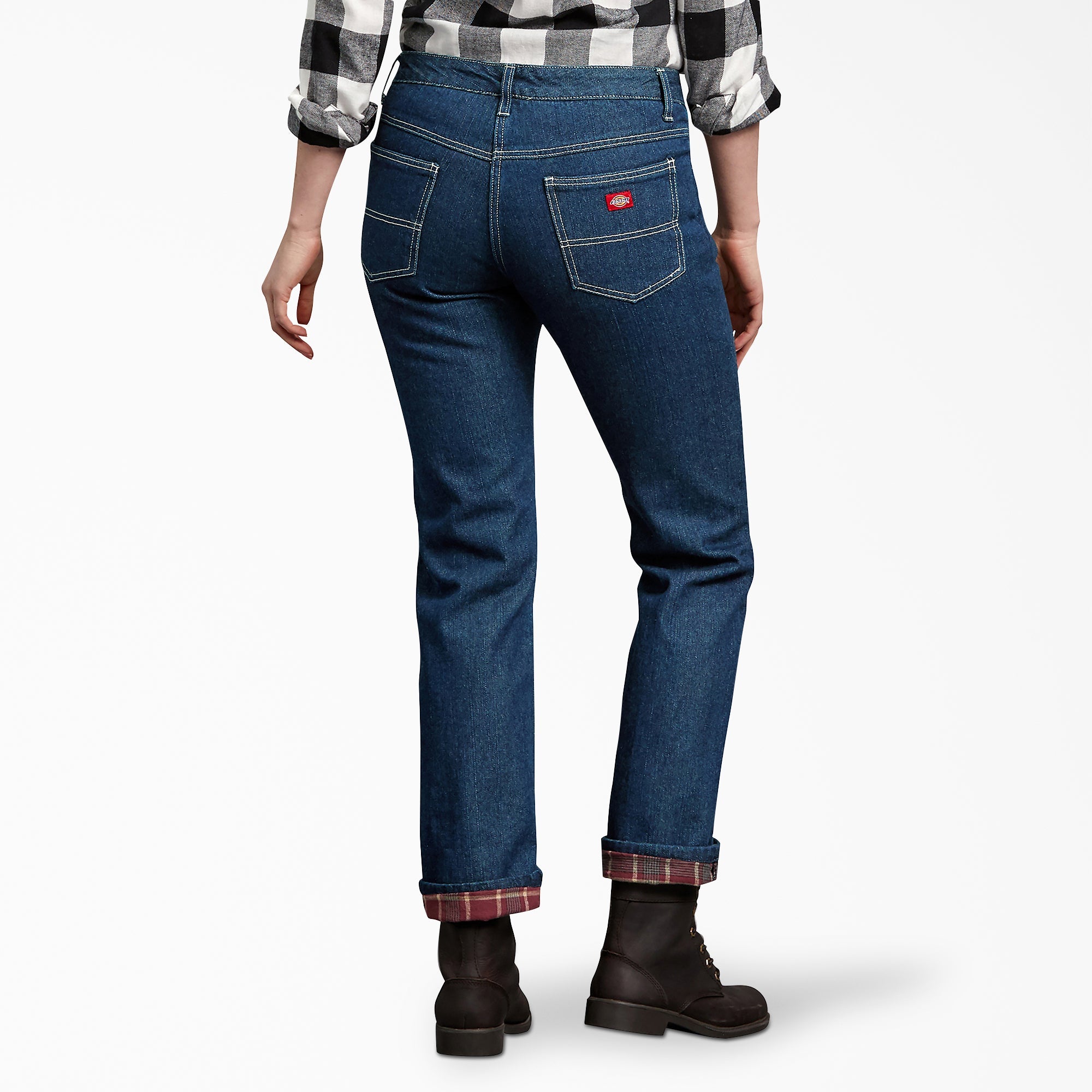 "Women's Denim Flannel Lined Relaxed Fit Jeans"