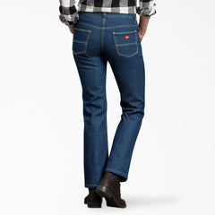 "Women's Denim Flannel Lined Relaxed Fit Jeans"