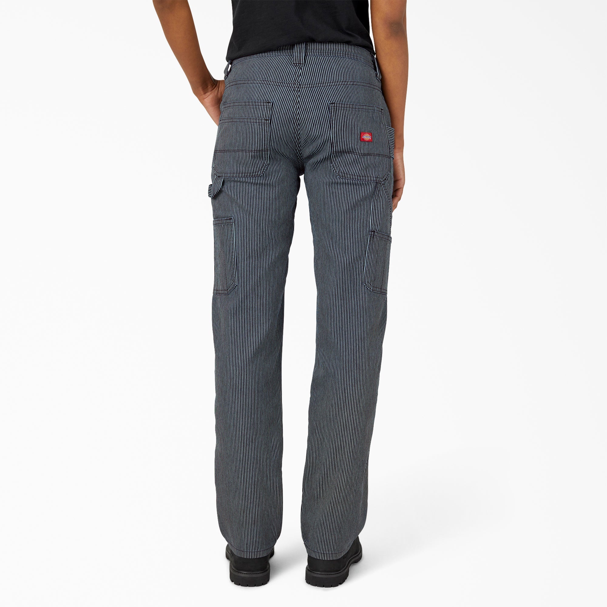 "Women's FLEX Relaxed Fit Hickory Stripe Carpenter Pants"