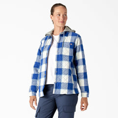 "Women's Flannel Hooded Shirt Jacket"