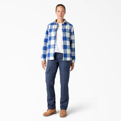 "Women's Flannel Hooded Shirt Jacket"