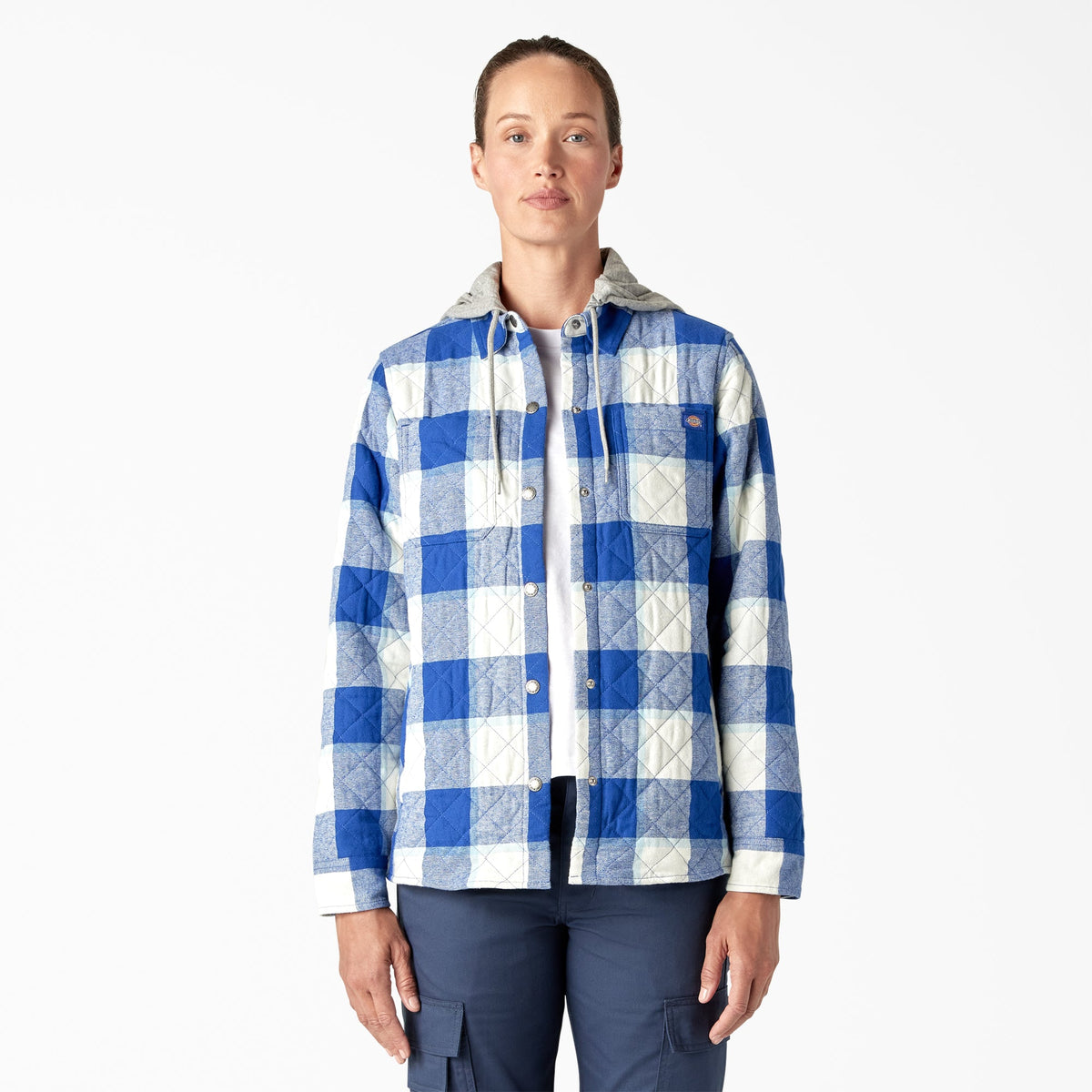 "Women's Flannel Hooded Shirt Jacket"