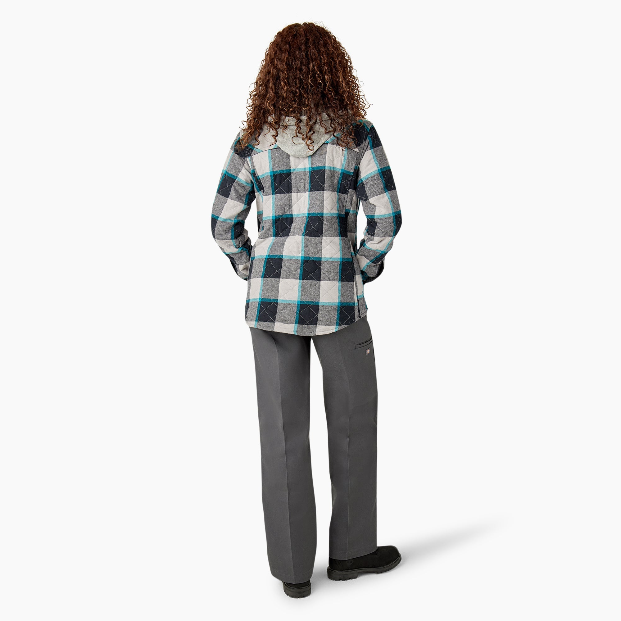 "Women's Flannel Hooded Shirt Jacket"