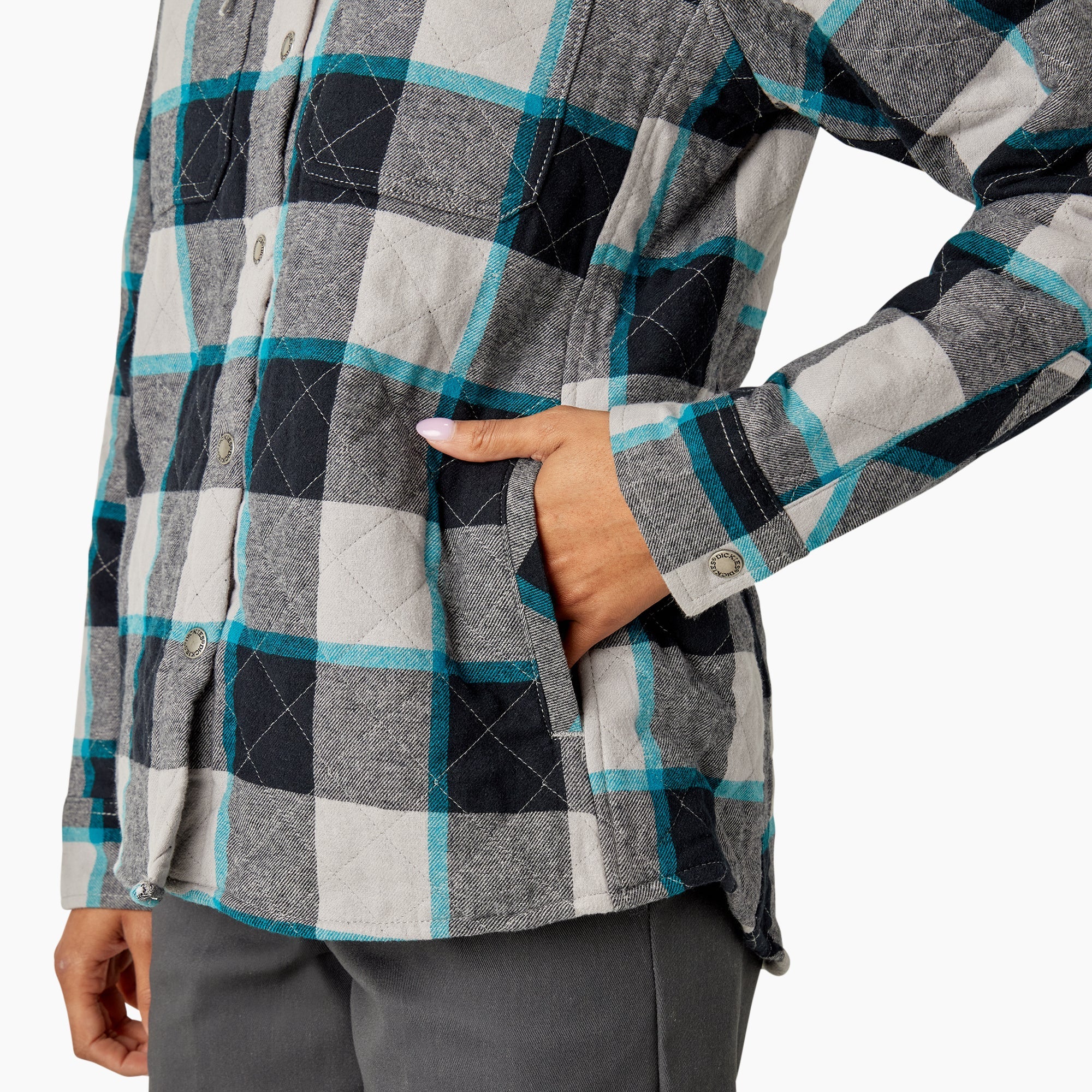 "Women's Flannel Hooded Shirt Jacket"