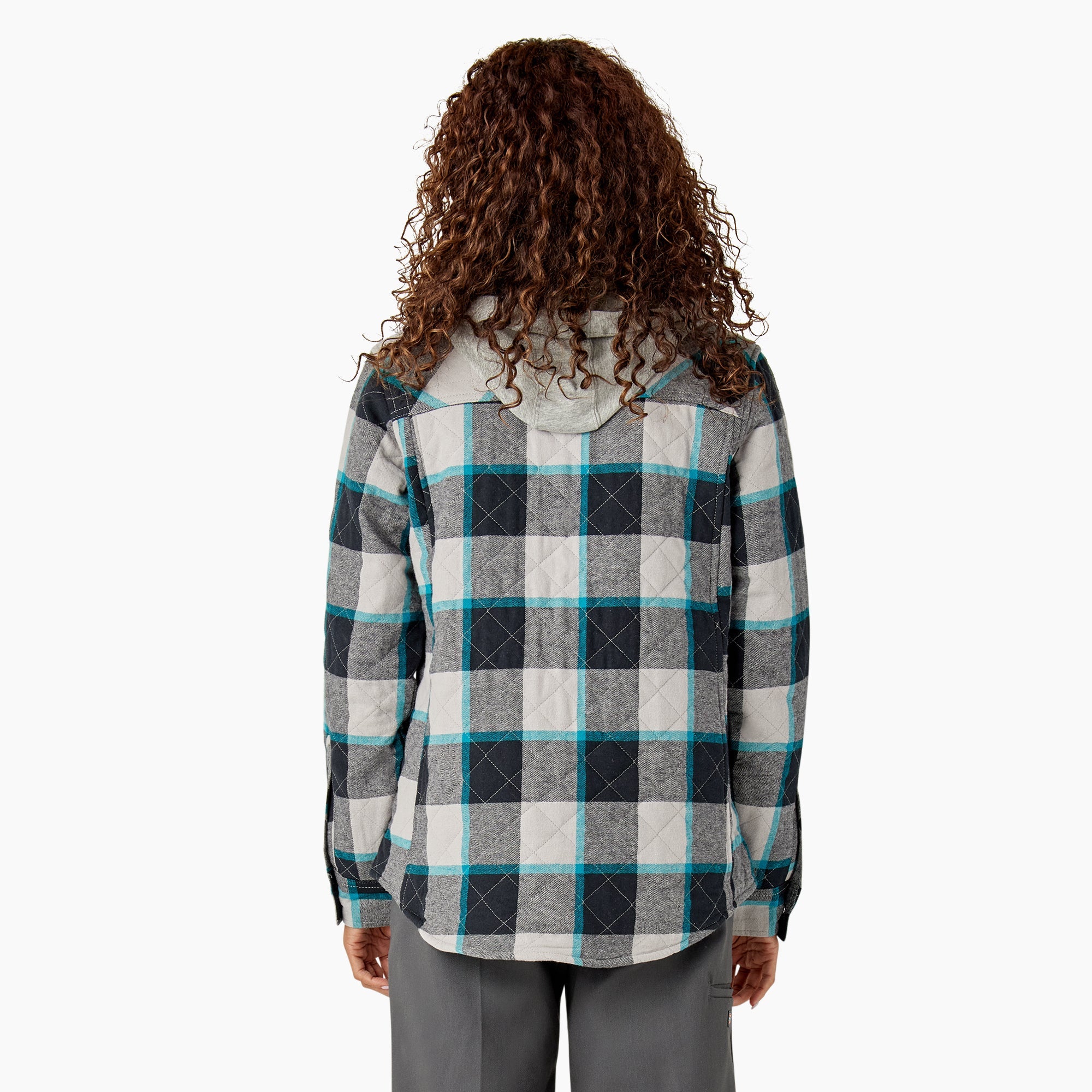 "Women's Flannel Hooded Shirt Jacket"