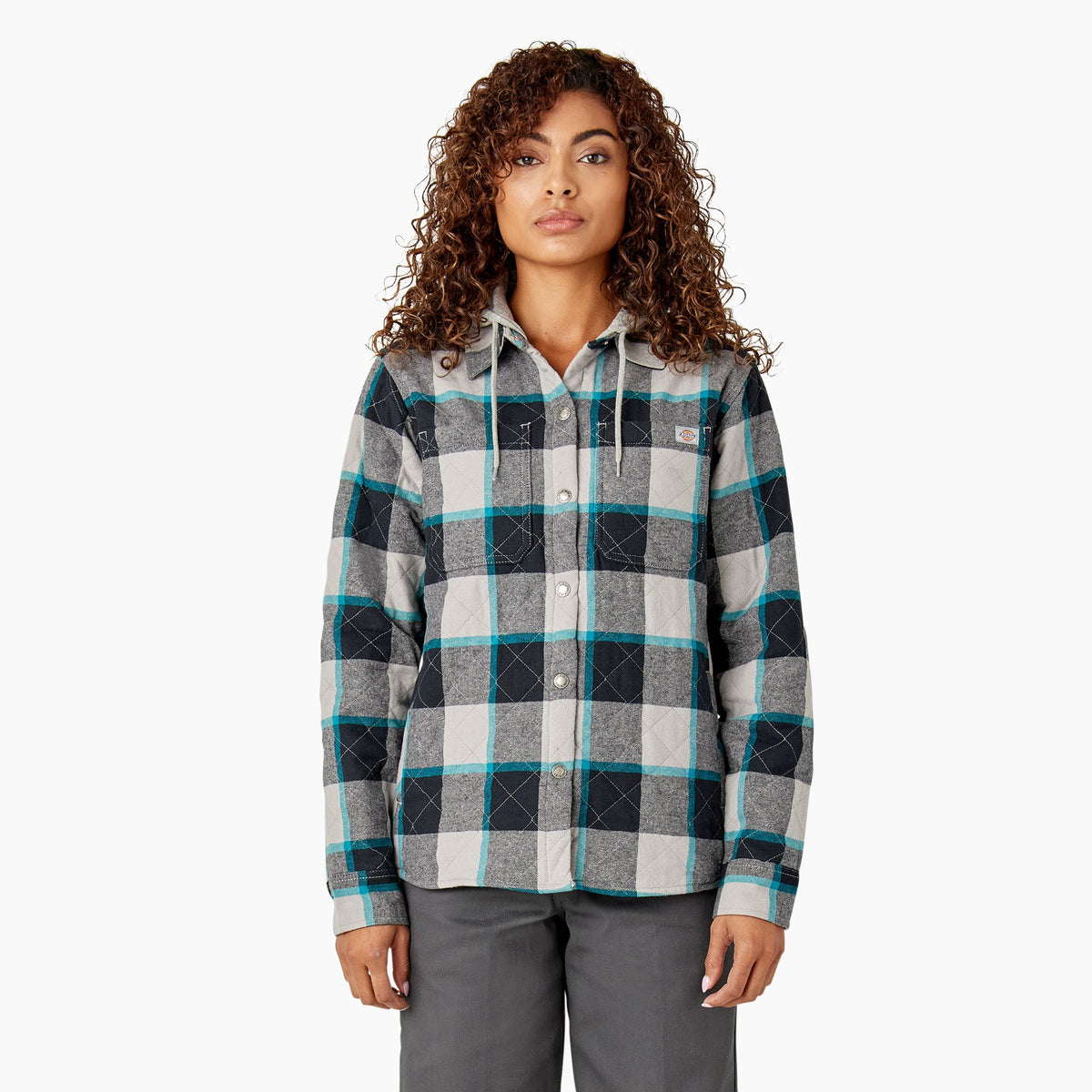 "Women's Flannel Hooded Shirt Jacket"
