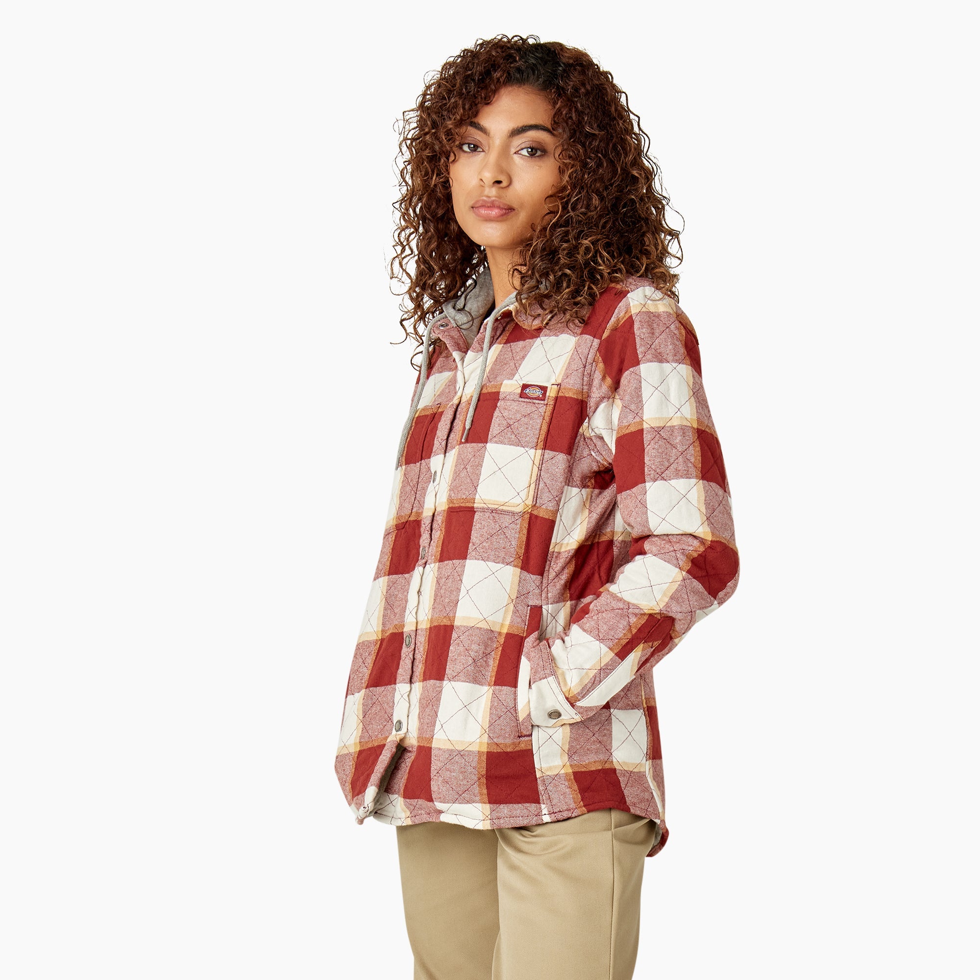 "Women's Flannel Hooded Shirt Jacket"