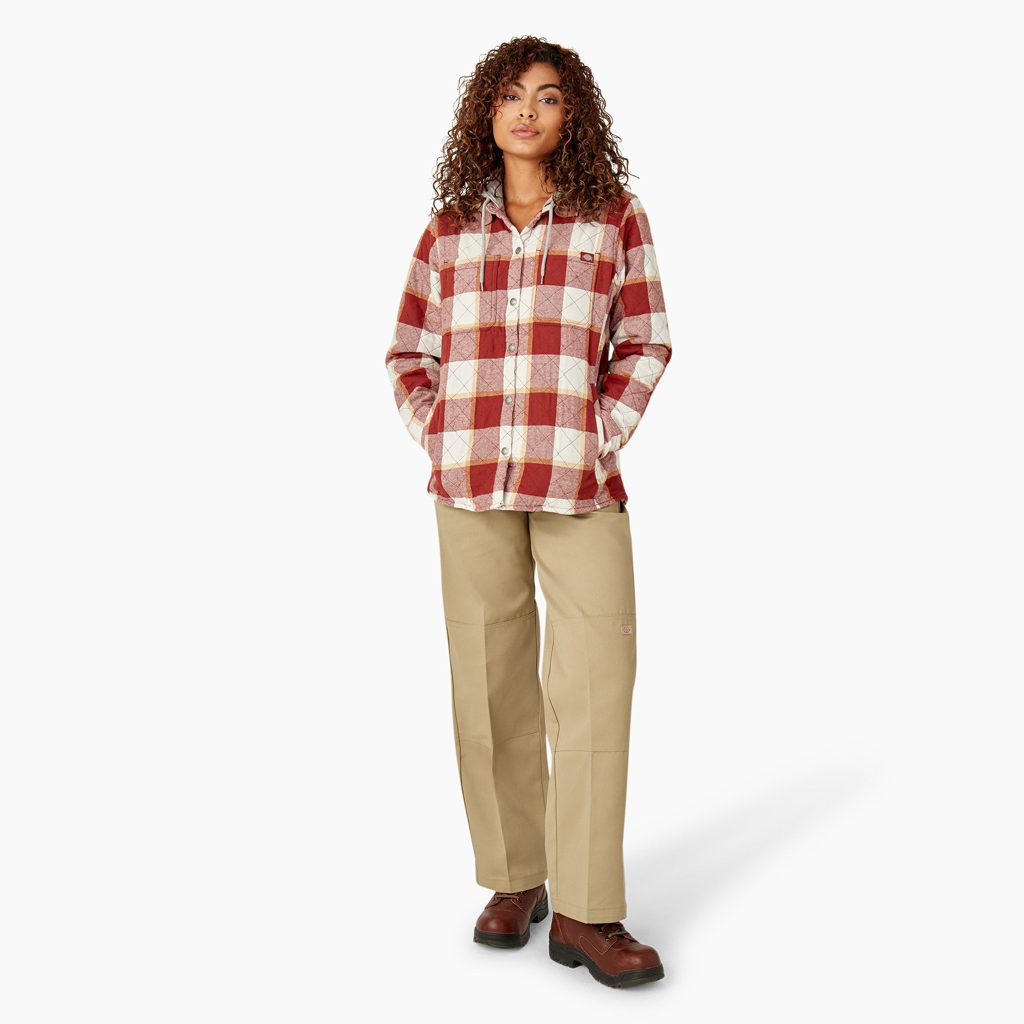 "Women's Flannel Hooded Shirt Jacket"