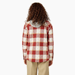 "Women's Flannel Hooded Shirt Jacket"