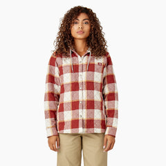 "Women's Flannel Hooded Shirt Jacket"