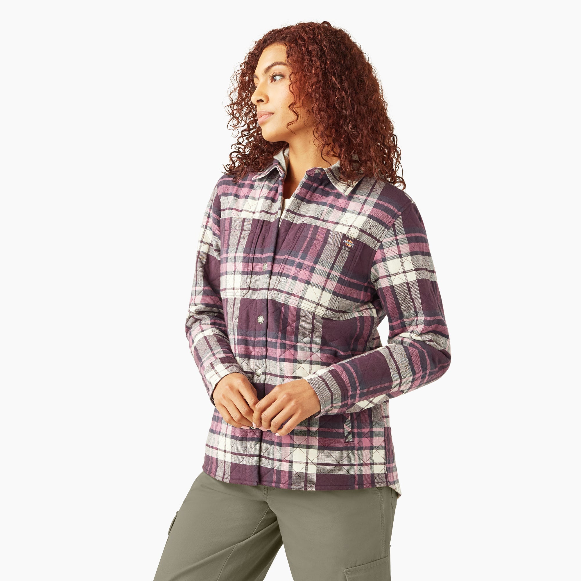 "Women's Flannel Hooded Shirt Jacket"