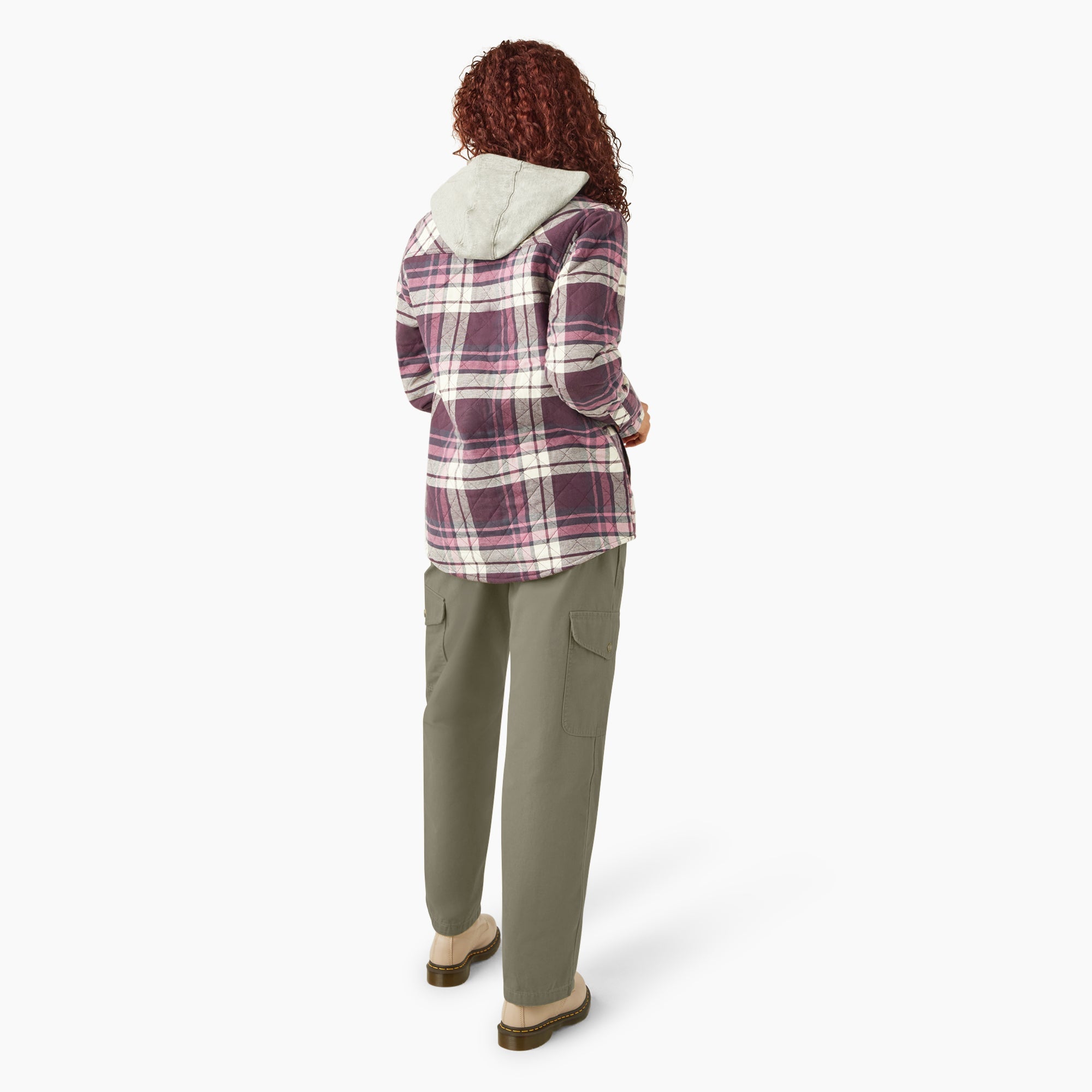"Women's Flannel Hooded Shirt Jacket"
