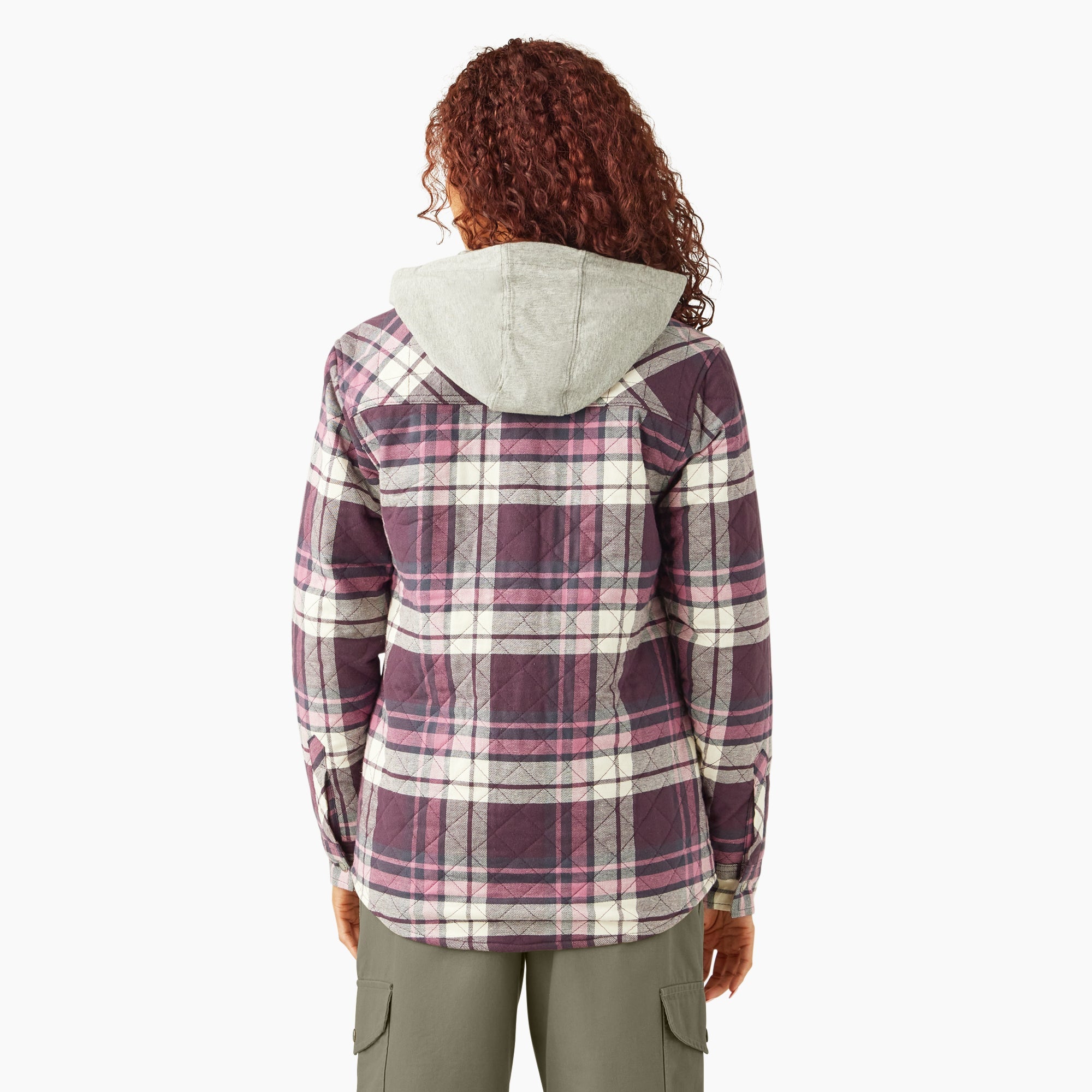 "Women's Flannel Hooded Shirt Jacket"