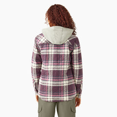 "Women's Flannel Hooded Shirt Jacket"