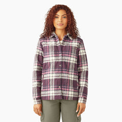 "Women's Flannel Hooded Shirt Jacket"