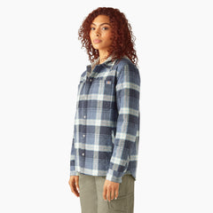 "Women's Flannel Hooded Shirt Jacket"