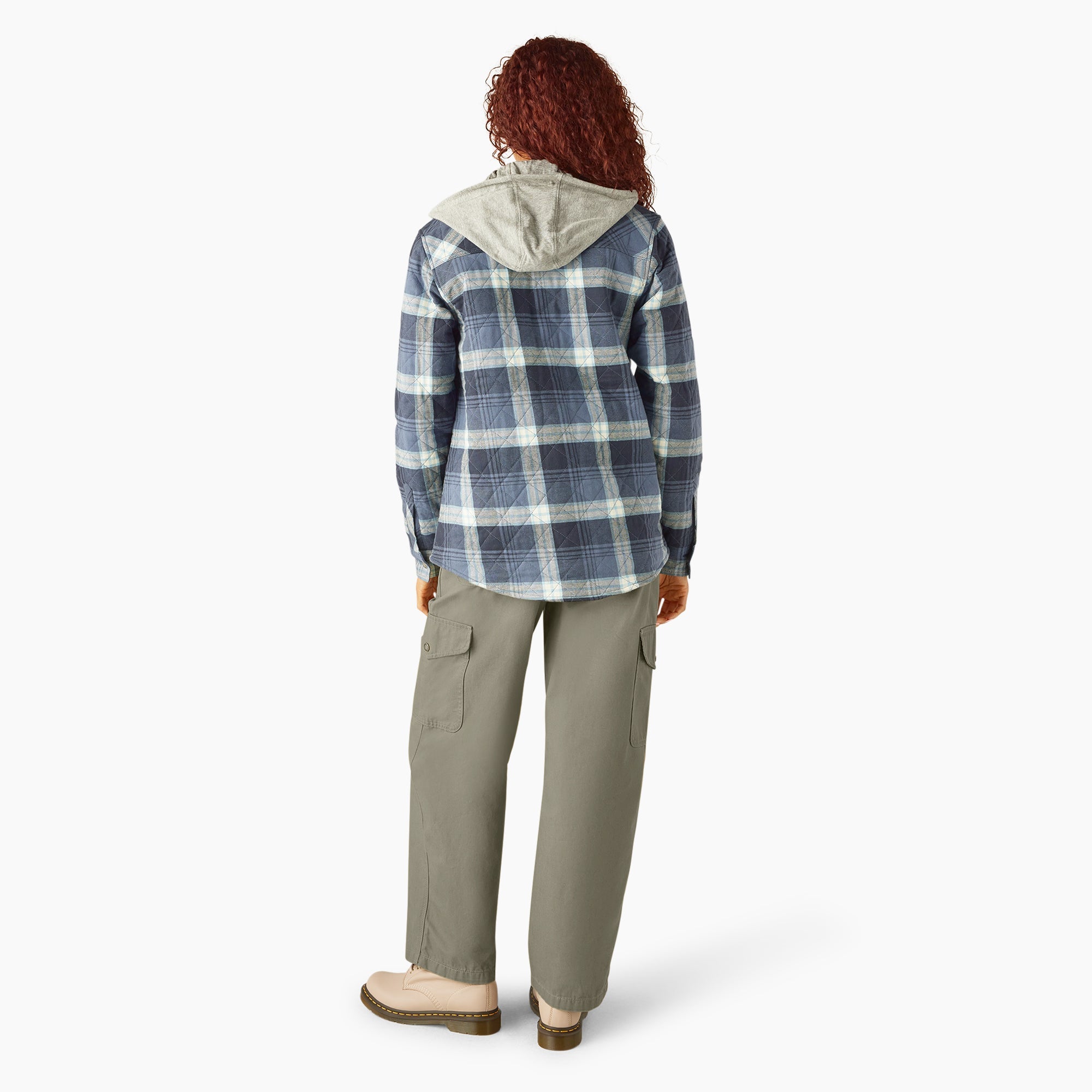"Women's Flannel Hooded Shirt Jacket"