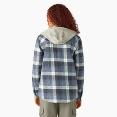 "Women's Flannel Hooded Shirt Jacket"