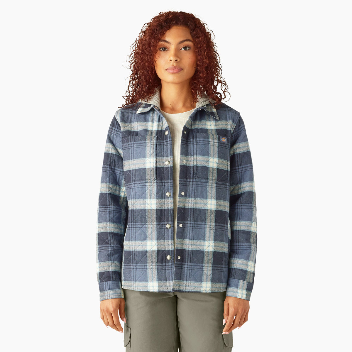 "Women's Flannel Hooded Shirt Jacket"
