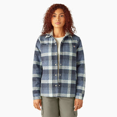"Women's Flannel Hooded Shirt Jacket"