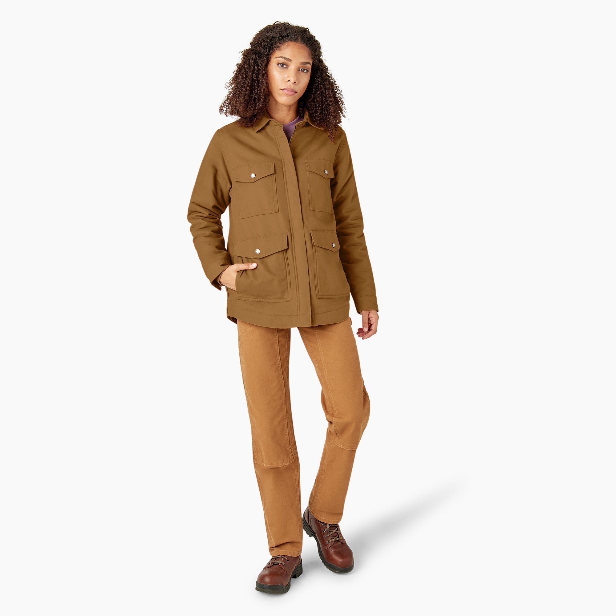 "Women's Duck High Pile Fleece Lined Chore Coat"