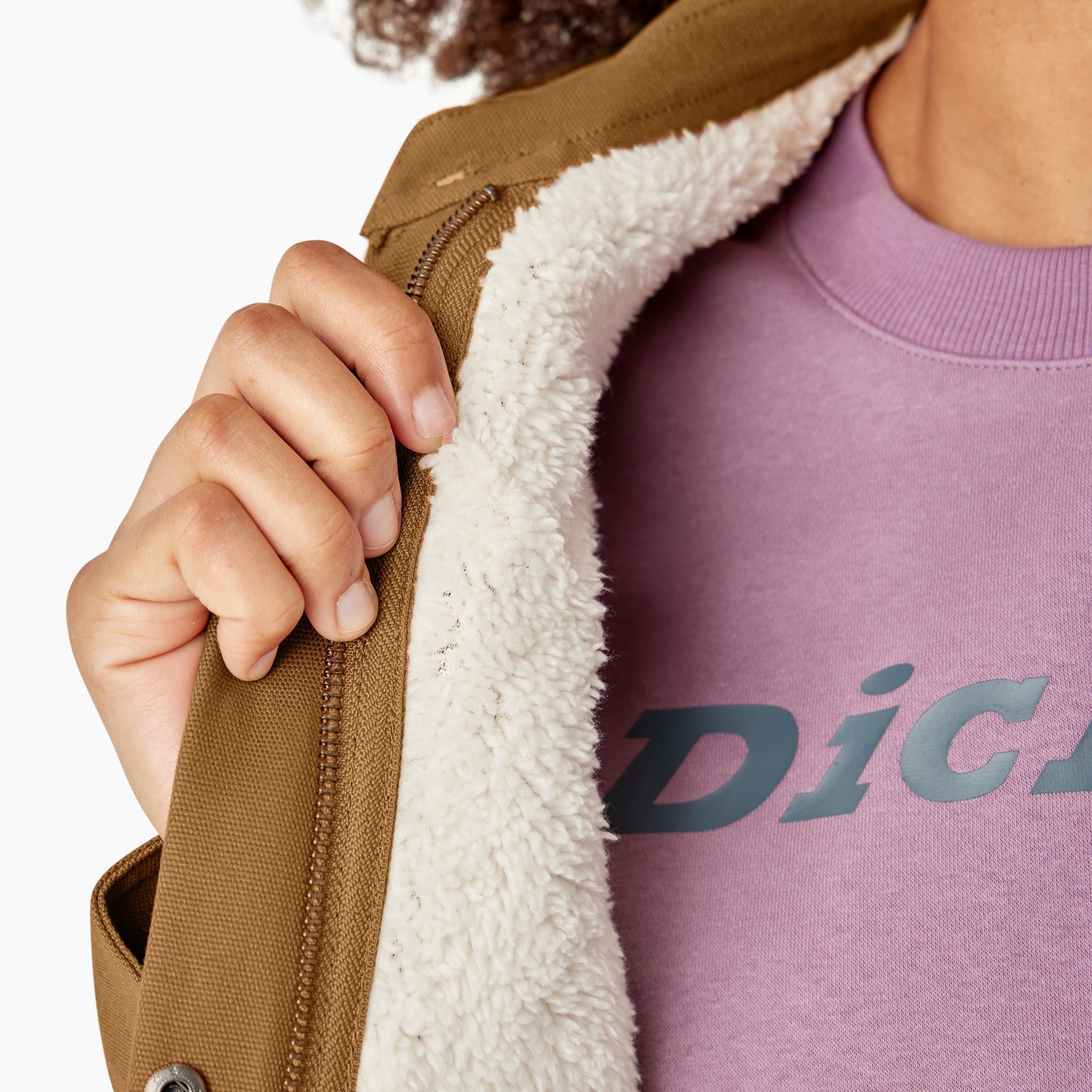 "Women's Duck High Pile Fleece Lined Chore Coat"