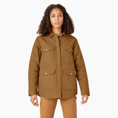 "Women's Duck High Pile Fleece Lined Chore Coat"