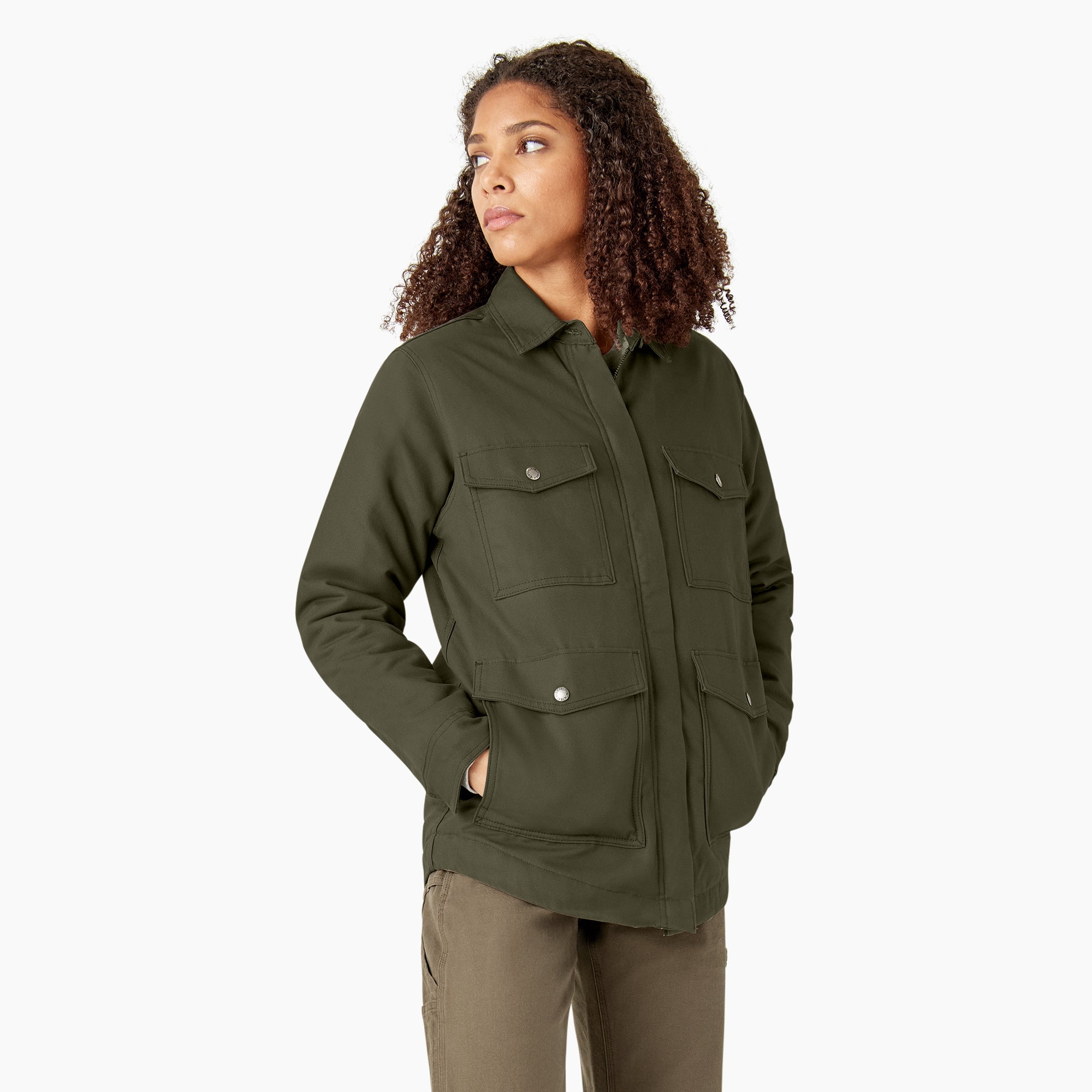 "Women's Duck High Pile Fleece Lined Chore Coat"