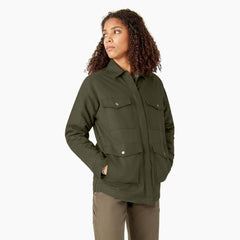 "Women's Duck High Pile Fleece Lined Chore Coat"