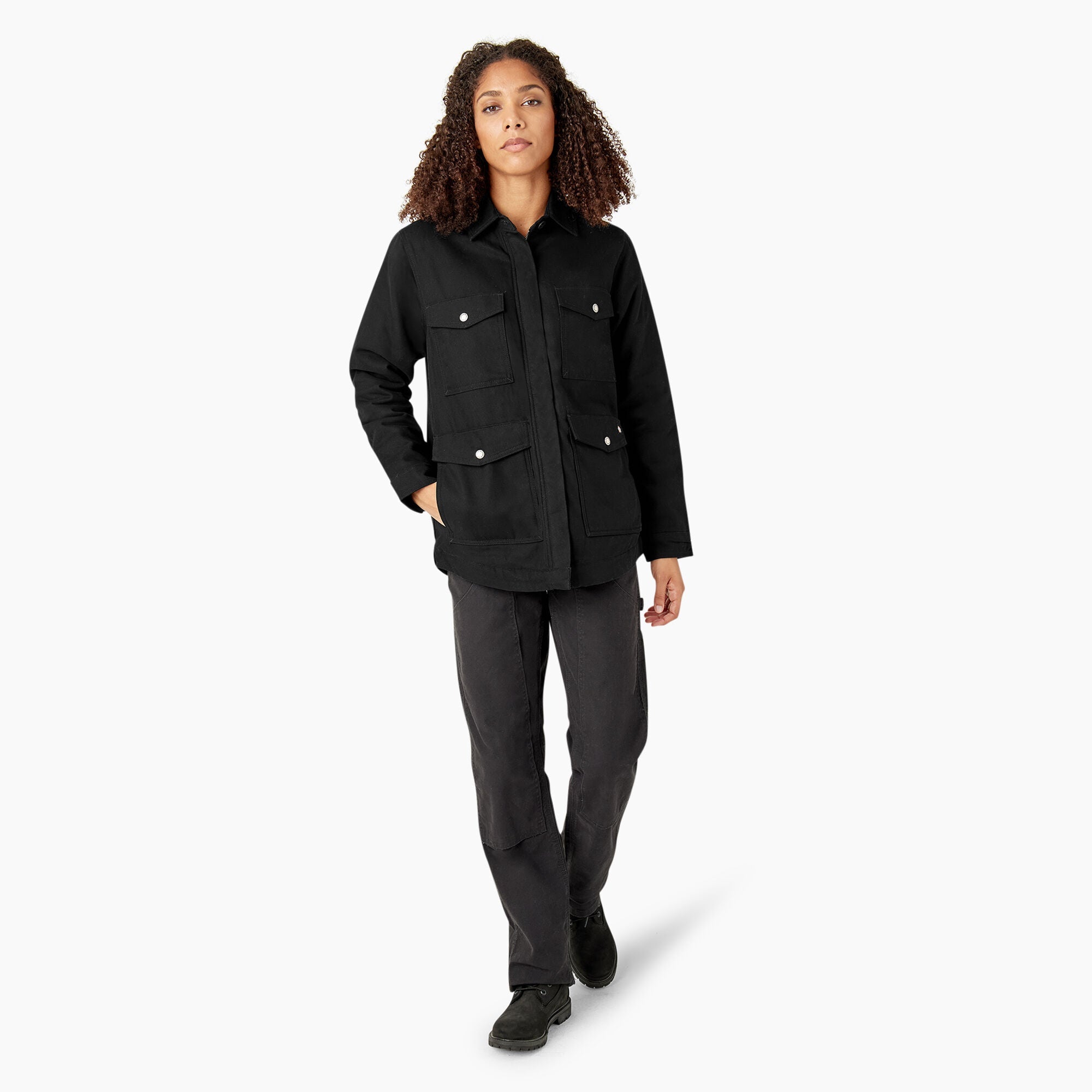 "Women's Duck High Pile Fleece Lined Chore Coat"