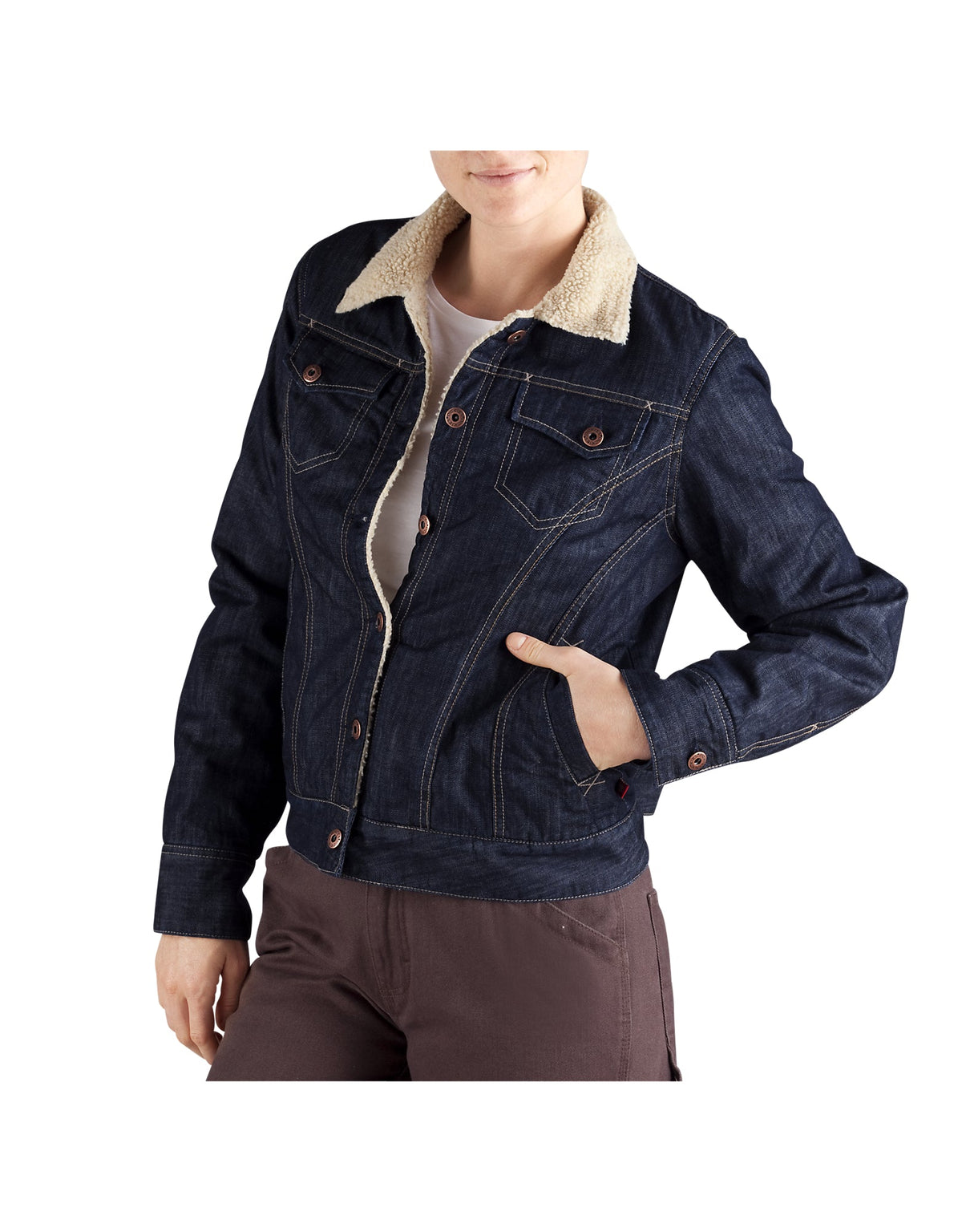 "Women's Sherpa Lined Denim Jacket"
