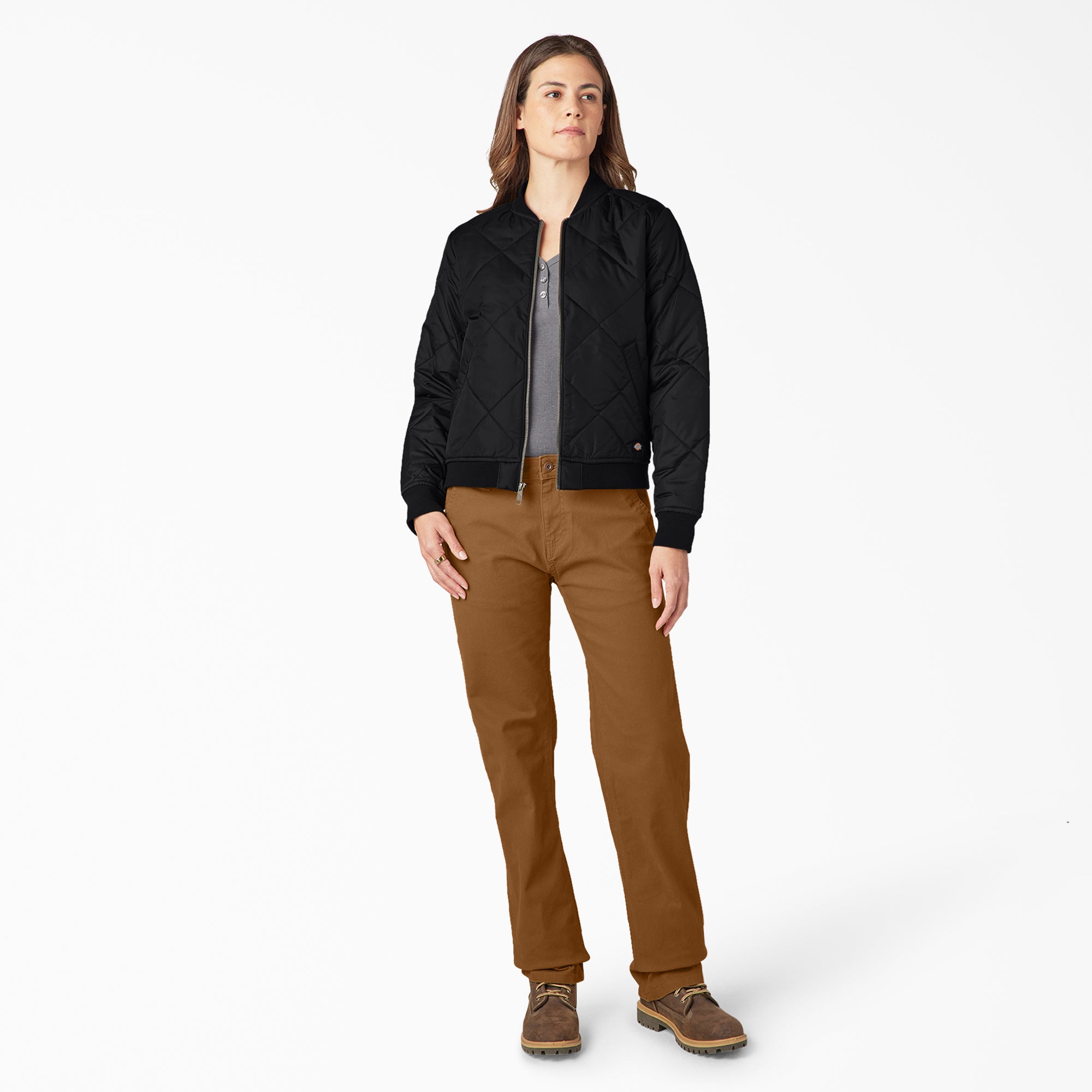"Women's Quilted Bomber Jacket"