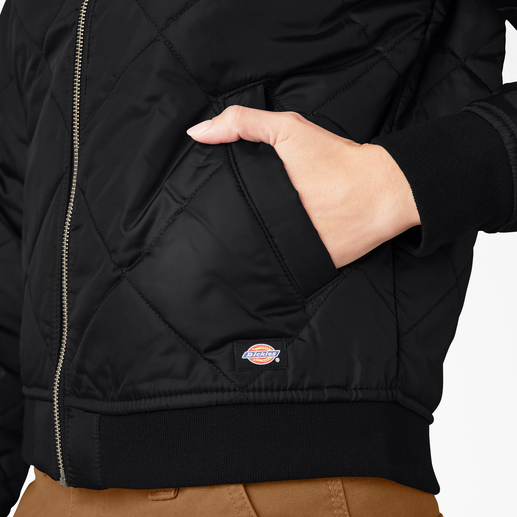 "Women's Quilted Bomber Jacket"