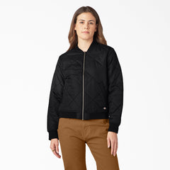 "Women's Quilted Bomber Jacket"