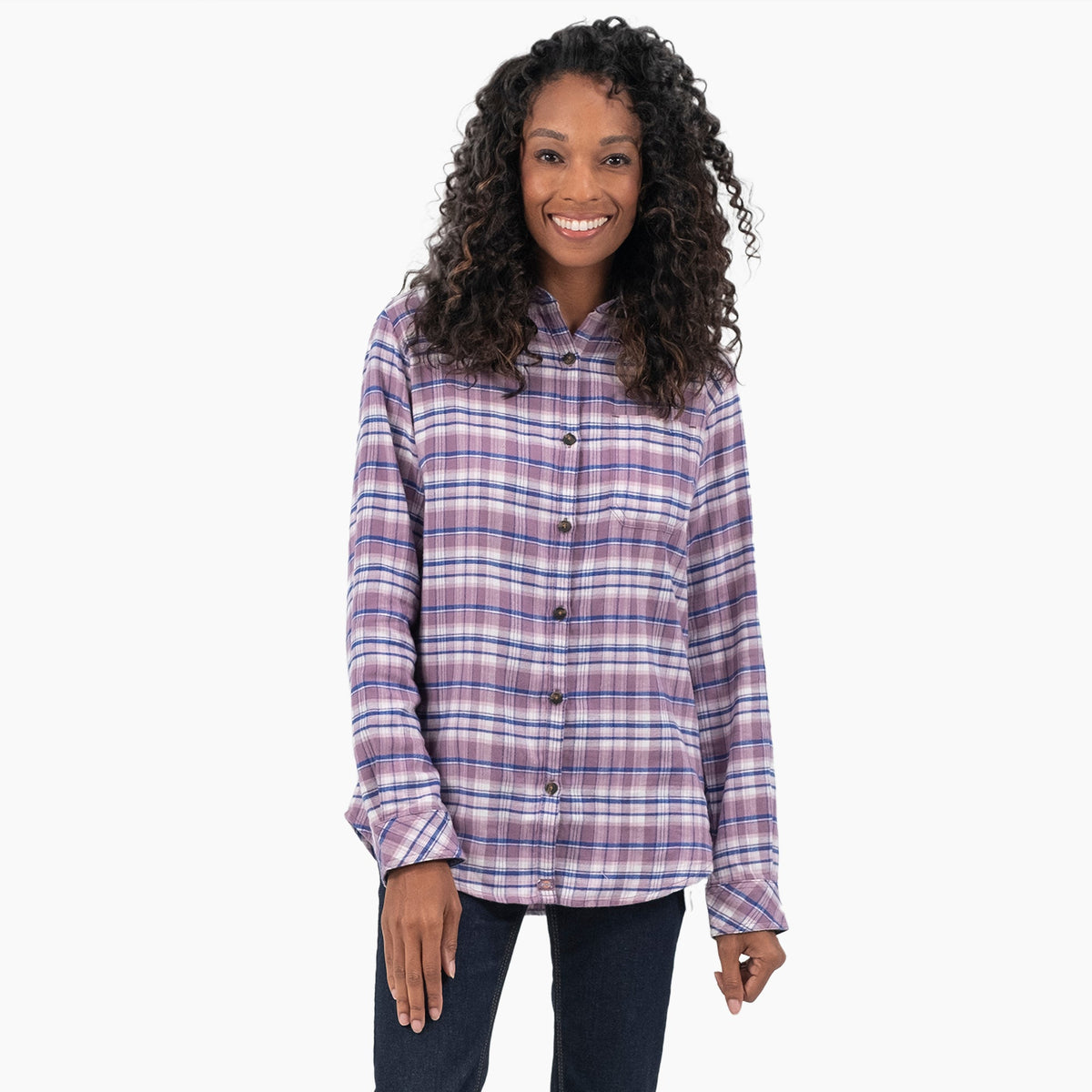 "Women's Plaid Flannel Long Sleeve Shirt"