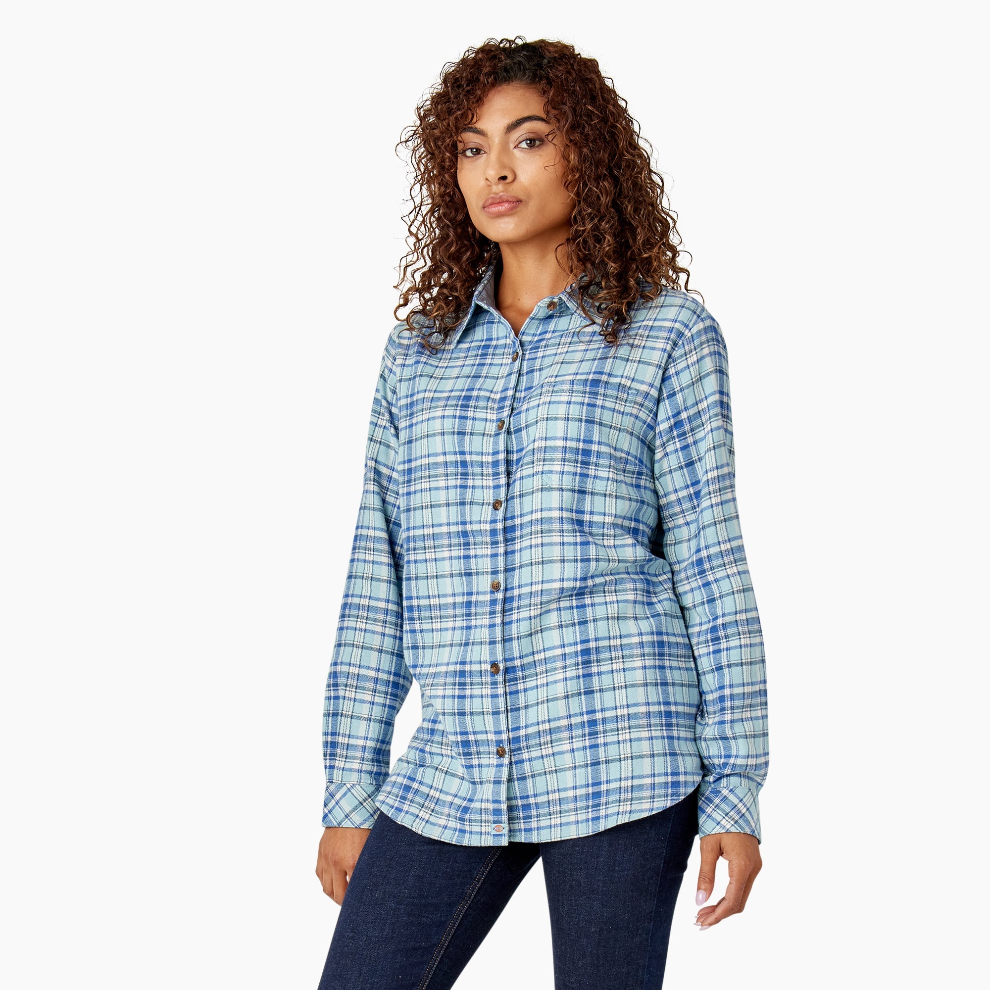 "Women's Plaid Flannel Long Sleeve Shirt"