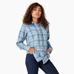 "Women's Plaid Flannel Long Sleeve Shirt"