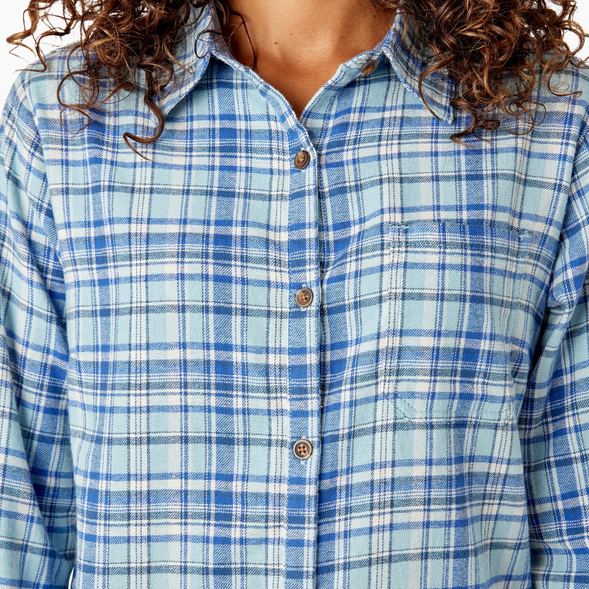 "Women's Plaid Flannel Long Sleeve Shirt"