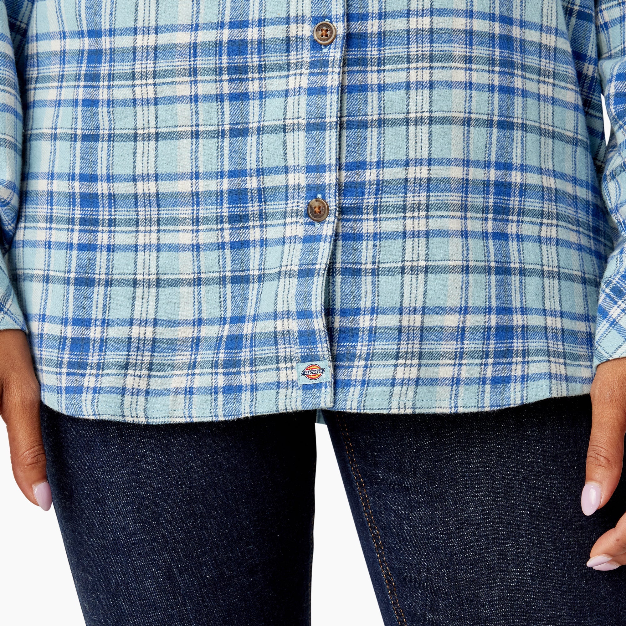 "Women's Plaid Flannel Long Sleeve Shirt"