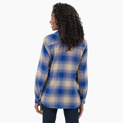 "Women's Plaid Flannel Long Sleeve Shirt"
