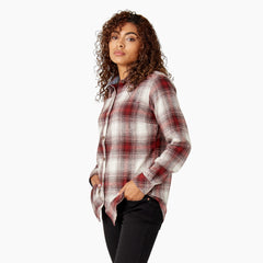 "Women's Plaid Flannel Long Sleeve Shirt"
