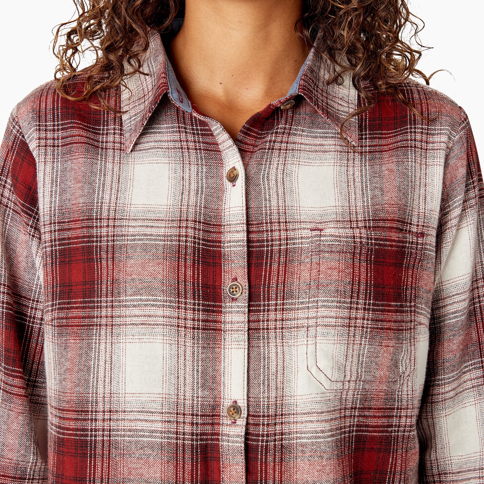 "Women's Plaid Flannel Long Sleeve Shirt"