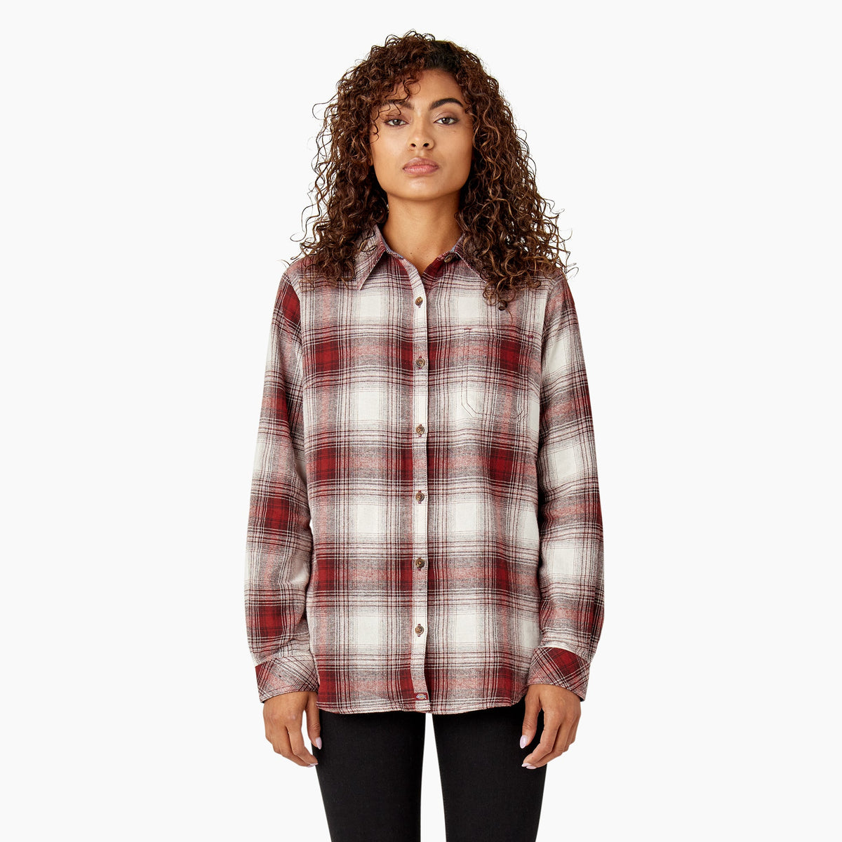 "Women's Plaid Flannel Long Sleeve Shirt"